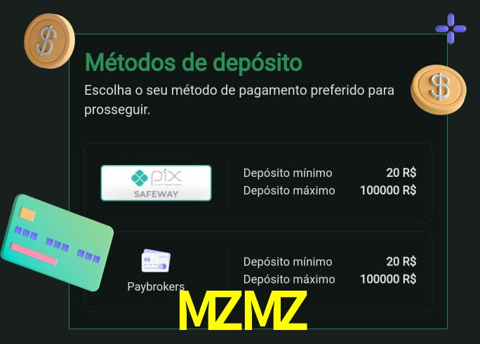 O cassino MZMZ oferece uma grande variedade de métodos de pagamento
